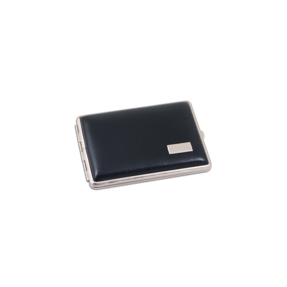 v.H. Zigarettenetui Leder schwarz 100mm 18er