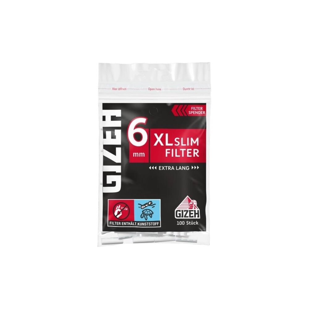 GIZEH Black XL Slim Filter 6mm 100er