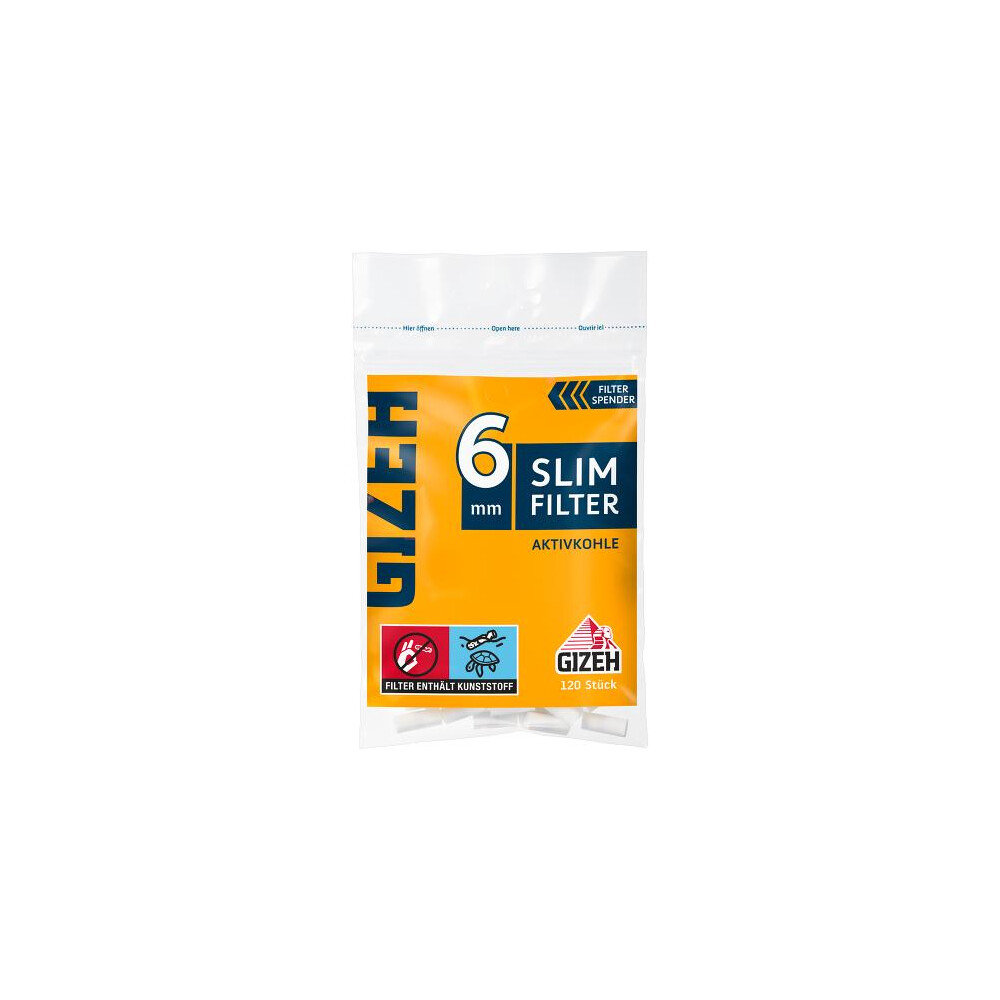 GIZEH Slim Filter Aktivkohle 6mm 120er
