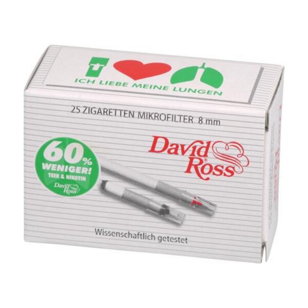 DAVID ROSS Zigarettenfilter-Aufsatz 8mm 25er