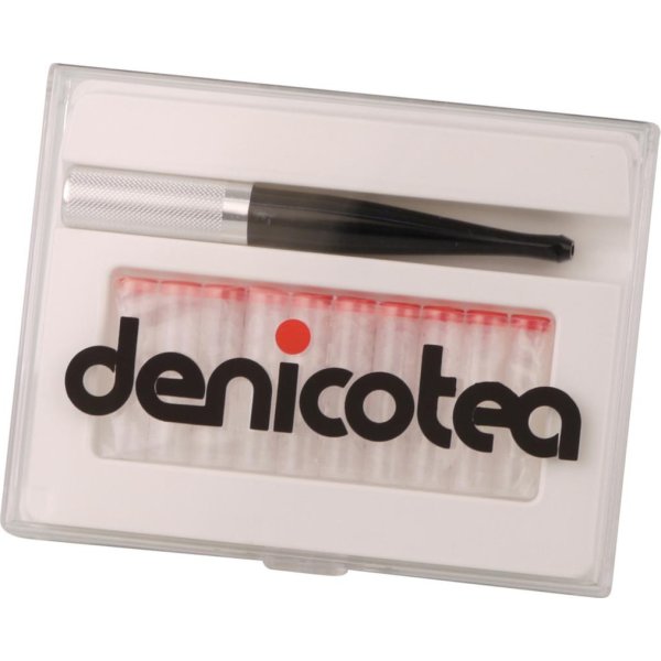 Denicotea Zigarettenspitze Automatic silber/guillochiert L