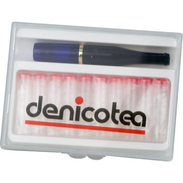 Denicotea Zigarettenspitze Marine blau K plus 10 Filter