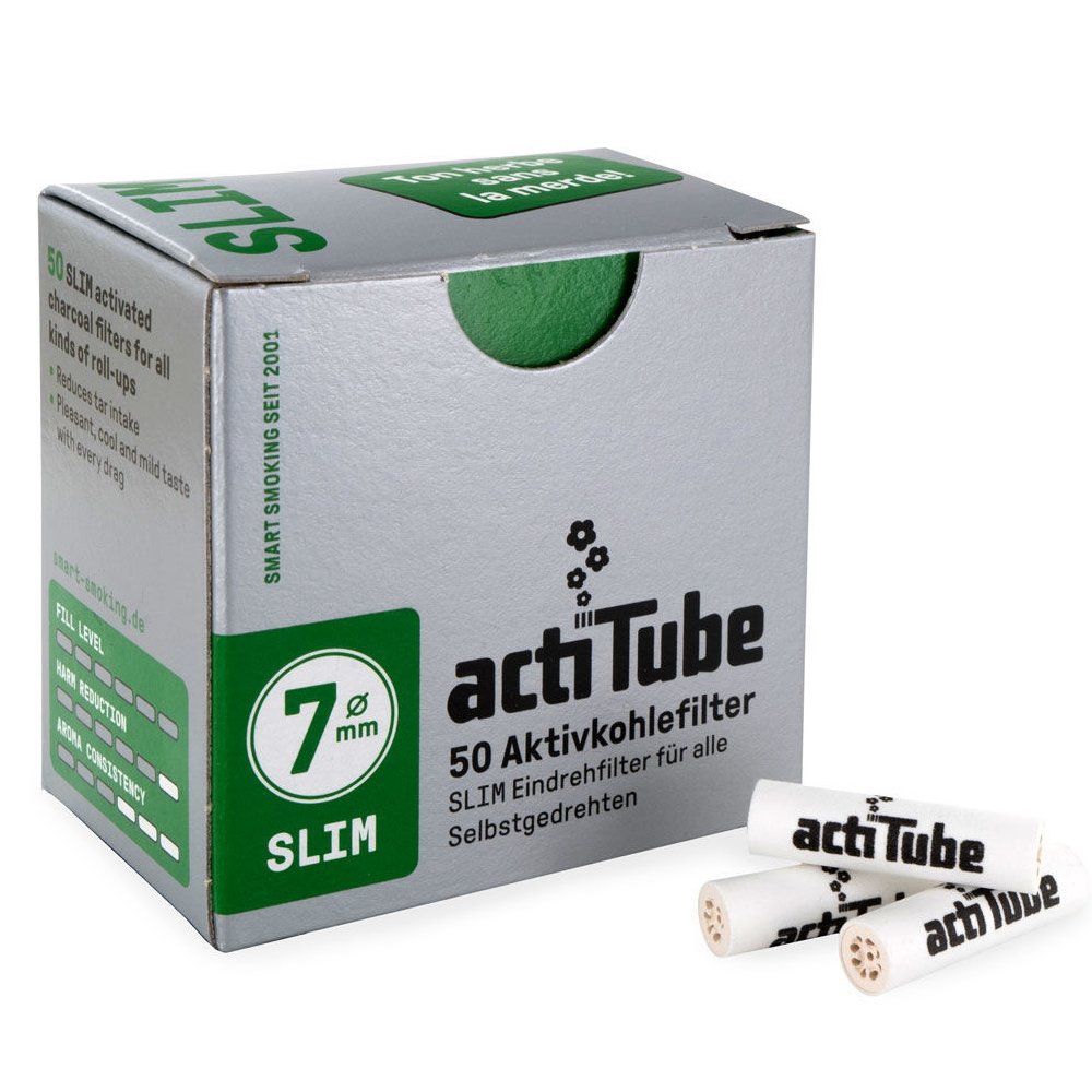 ActiTube Slim Aktivkohlefilter 7mm 50er