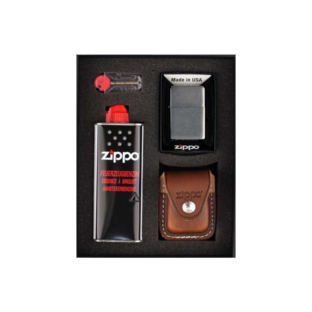 Zippo Geschenkset braun/Schlaufe