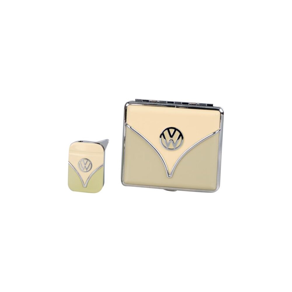 VW Set Feuerzeug und Etui beige