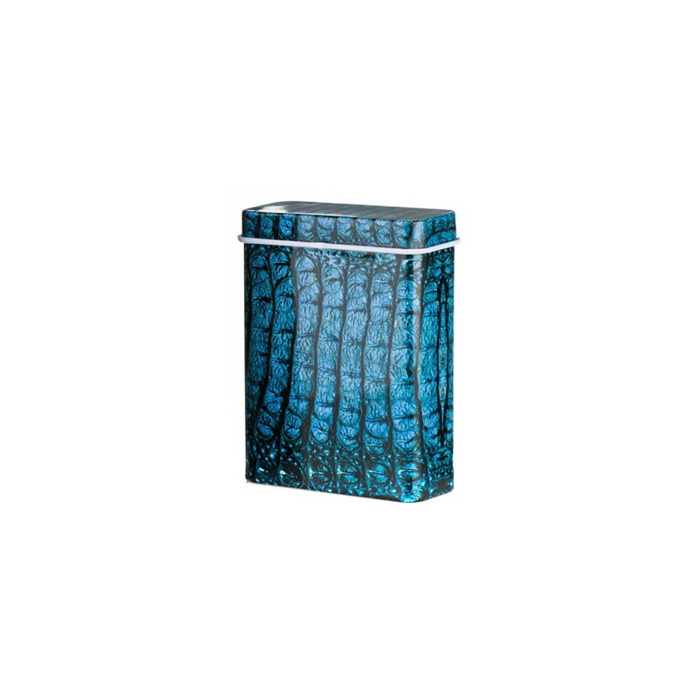 Zigarettenbox Schlangenlederdesign blau