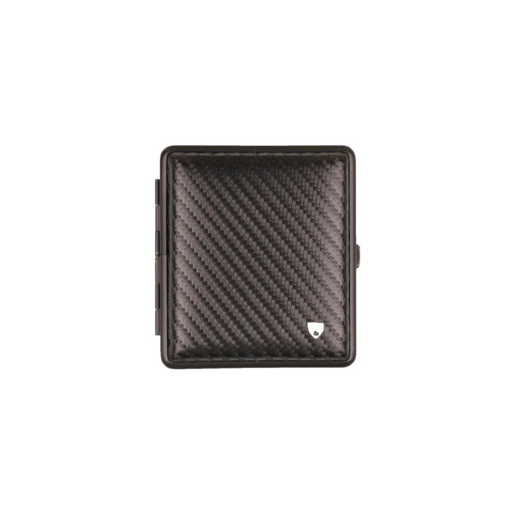 v.H. Zigarettenetui Leder schwarz 18er