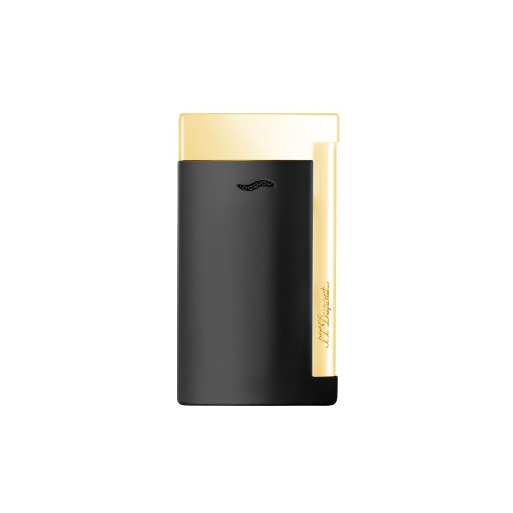 St.Dupont Feuerzeug Slim7 schwarz Lack/gold 027708