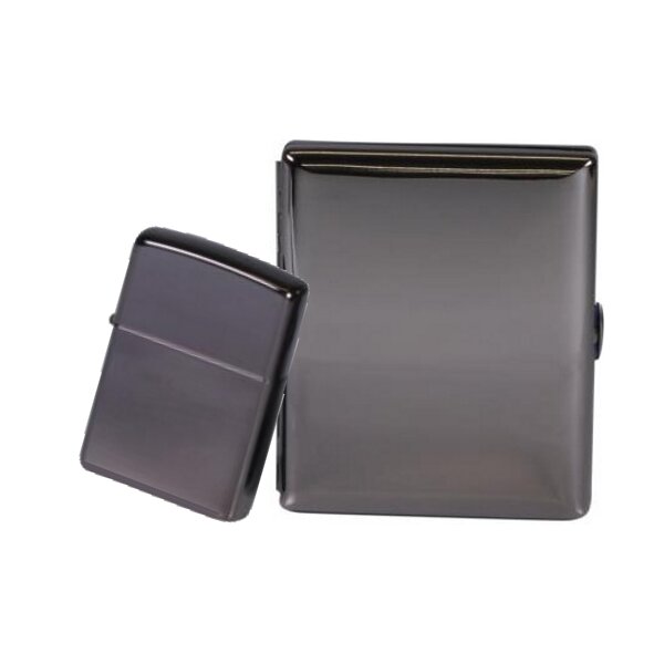 Zippo Set Ebony mit Zigarettenetui