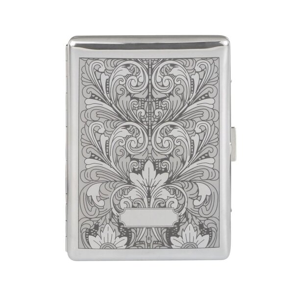 Pearl Zigarettenetui Metall silber Ornamente 100mm 9er