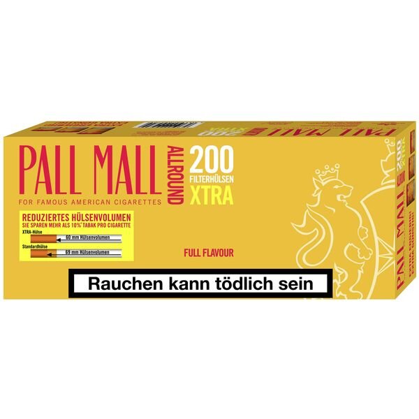 PALL MALL Allround Red  XTRA Hülsen  200 Stück...