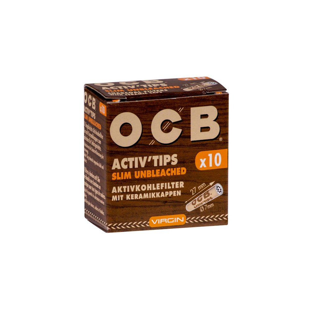 OCB Activ Tips Slim Unbleached 7mm 10er