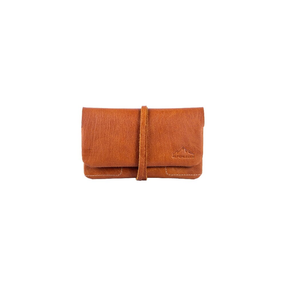 Feinschnitttasche Leder cognac