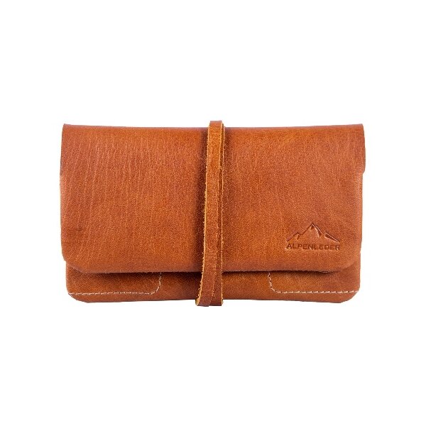 Feinschnitttasche Leder cognac