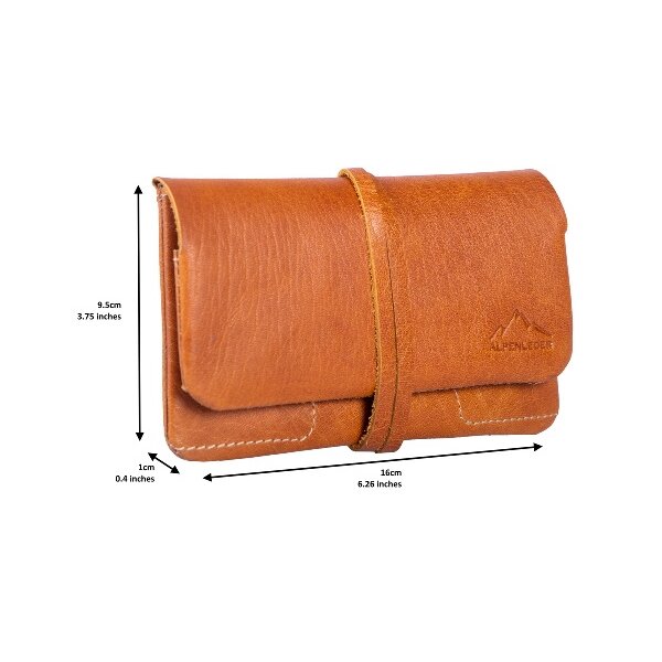 Feinschnitttasche Leder cognac
