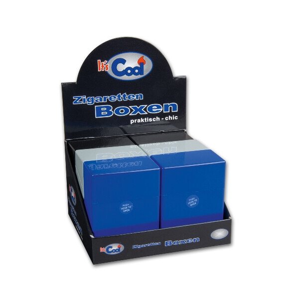 Zigarettenbox Kunststoff XXL 40er blau