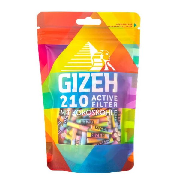 GIZEH Active Filter Rainbow 6mm 210er