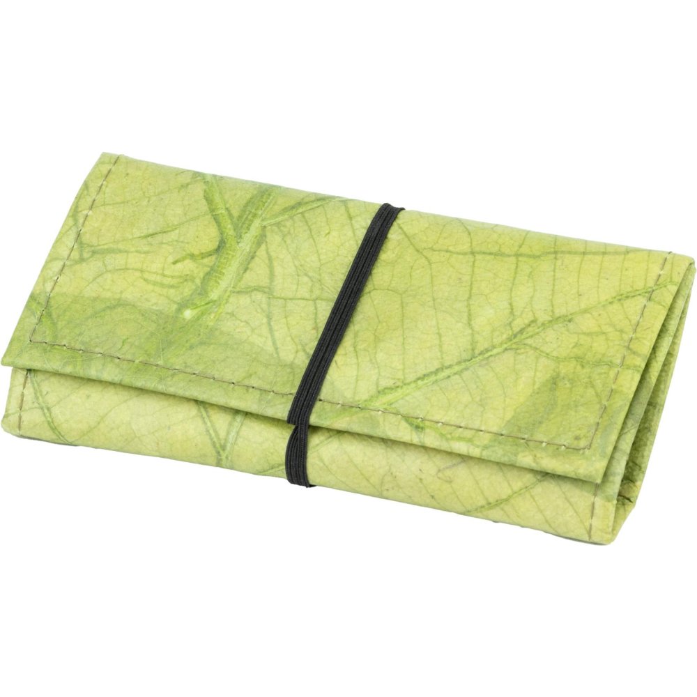 Feinschnitttasche Tortuga Verde aus Teakblättern grün