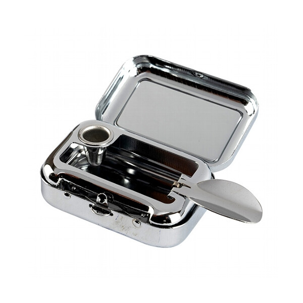 Taschenascher Metall farbig silber
