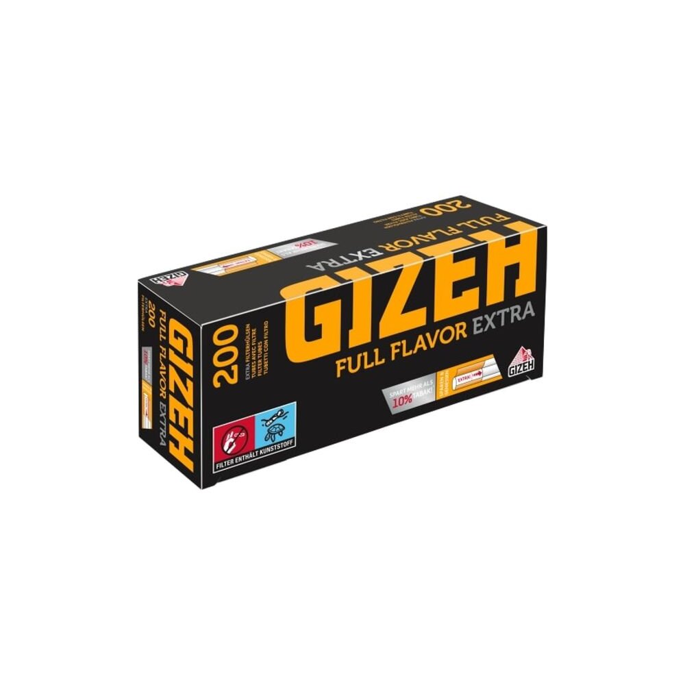GIZEH Full Flavor EXTRA Zigarettenhülsen – 5x200 Stück, Extralanger Filter | Spart Tabak, Natürlicher Geschmack