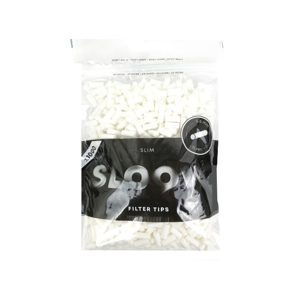 SLOOW Black Filter Tips Slim 6mm 1000er