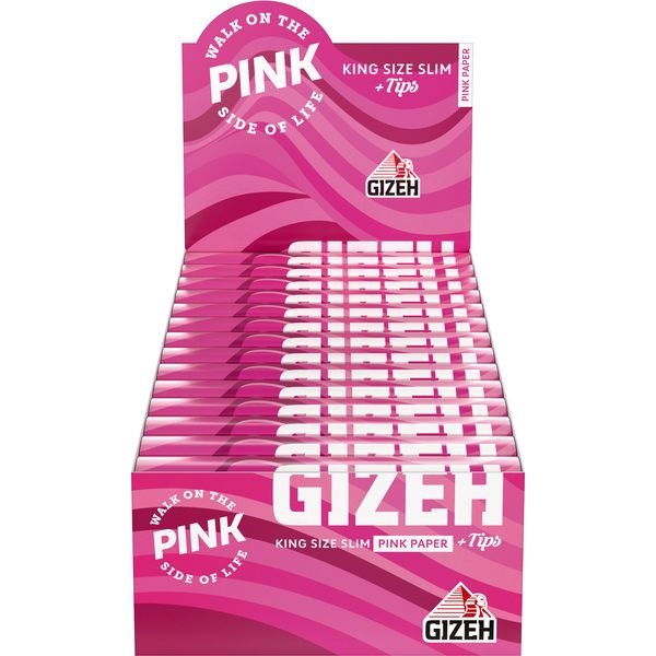GIZEH PINK King Size Slim + Tips 26x34 Bl.