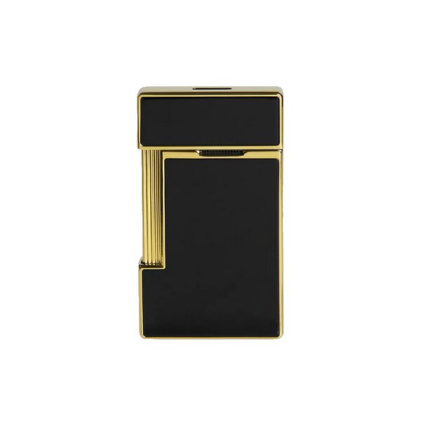 St.Dupont Feuerzeug Slimmy Schwarzlack Gold 028002