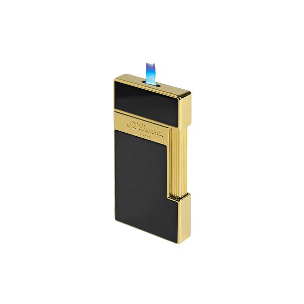 St.Dupont Feuerzeug Slimmy Schwarzlack Gold 028002