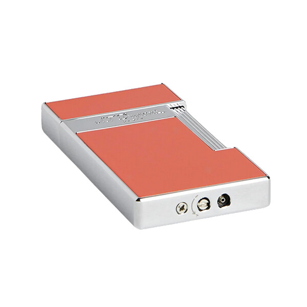 St.Dupont Feuerzeug Slimmy Korallenlack Chrom 028006