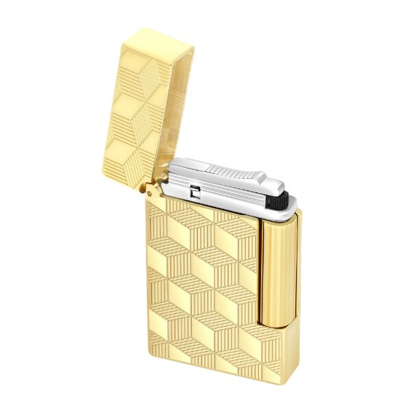 St.Dupont Feuerzeug Initial Cube vergoldet 020841