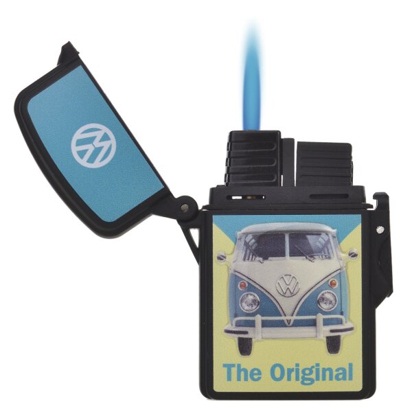 Jet Sturmfeuerzeug Lizenz VW Shiny Malibu blau
