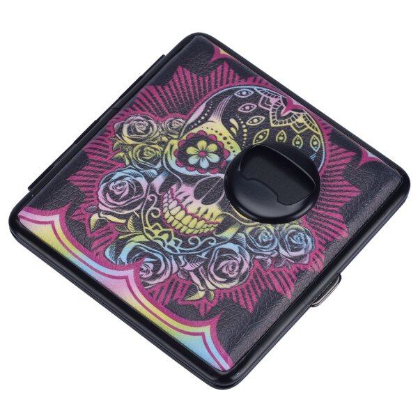 CHAMP Zigarettenetui Skull 20er mit Flaschenöffner...