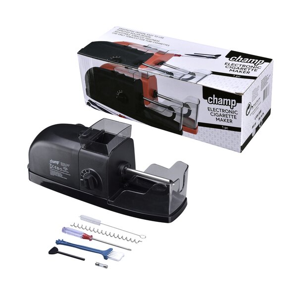 Champ Classic Elektrische Zigarettenmaschine plus Hülsen und Feuerzeug Stopfer schwarz,Feuerzeug Grün