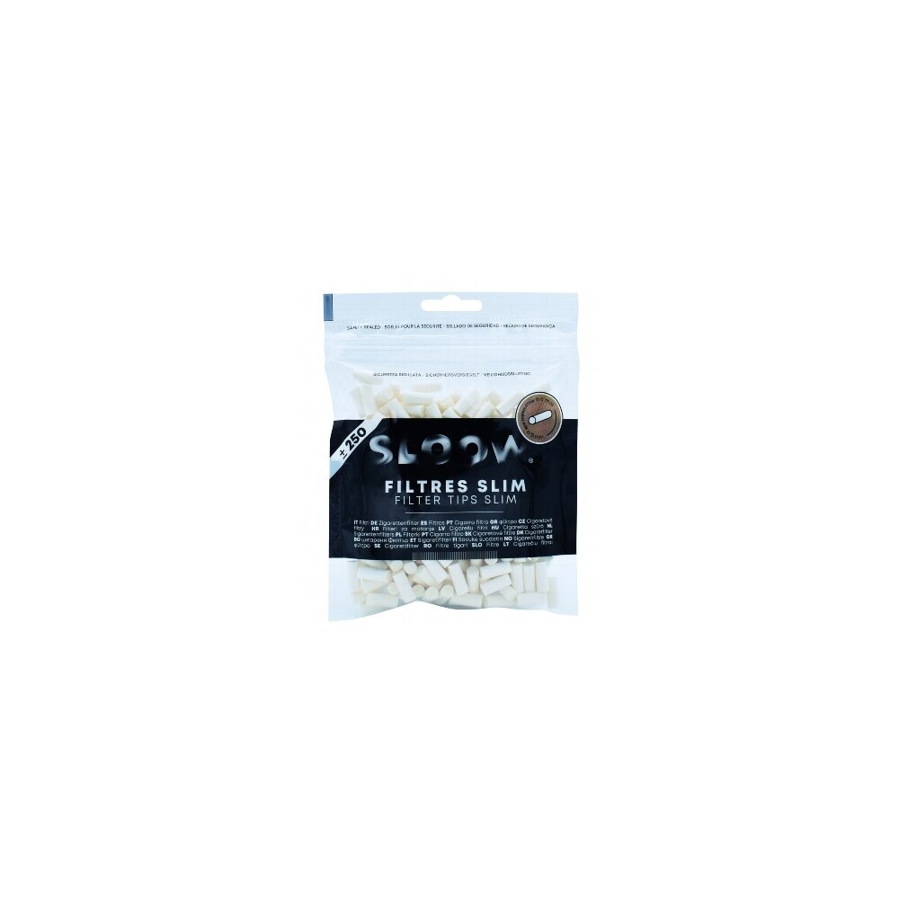 SLOOW Black Filter Tips Slim 6mm 250er