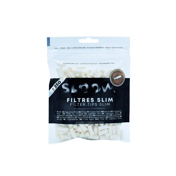 SLOOW Black Filter Tips Slim 6mm 250er